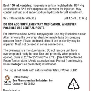 Magnesium Sulfate 4 gram/100 ml Water - 24/case