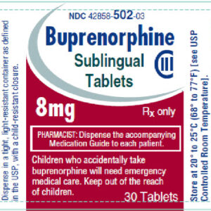Buprenorphine 8mg Sublingual tabs - 30/btl (C-III)