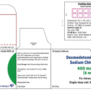 Dexmedetomidine HCl 400 mcg SDV ..10x 100mL