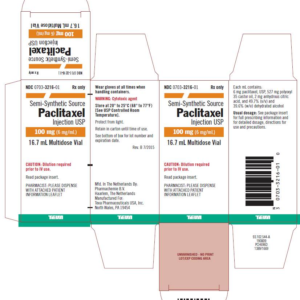 Paclitaxel 100 mg/16.7ml (6 mg/ml) Inj MDV
