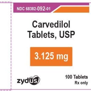 Carvedilol 3.125 mg tablets - 100/btl
