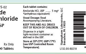 Amiloride 5 mg tablets - 100/btl