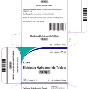 Eletriptan Hydrobromide 40 mg tab - 6 UD