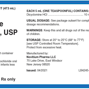 Dicyclomine HCl 10mg/5mL Oral Solution - 1 Pint (473 ml)