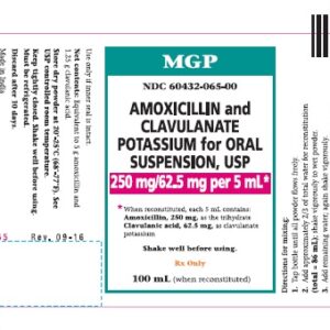 Amoxicillin & Clavulanate Oral Suspension 250mg / 62.5mg per 5mL - 100mL
