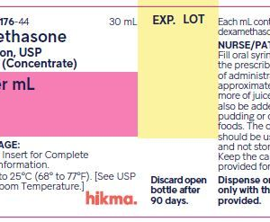 Dexamethasone Oral Solution 1 mg / ml Concentrate - 30ml bottle and oral syringe