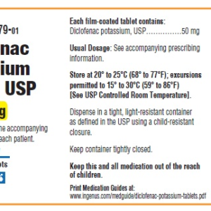 Diclofenac Potassium 50 mg tablets - 100/btl
