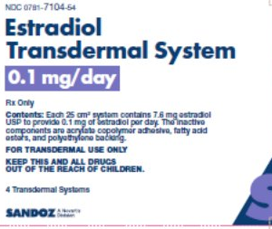 Estradiol 0.1 mg/day patch (Once weekly) - 4/Bx