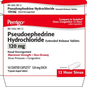 Pseudophedrine 120 mg ER Caplets - 10 UD (LC)