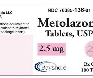 Metolazone 2.5mg Tablets - 100ct
