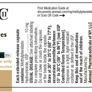 Methylphenidate HCl 10 mg ER capsules - 100/btl (C-II)
