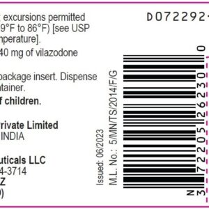 Vilazodone 40 mg tablets - 30/ btl