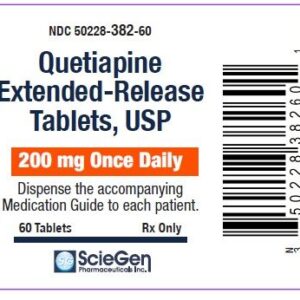 Quetiapine 200 mg E-R tablets - 60/ btl