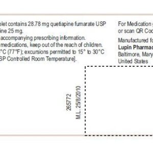 Quetiapine 25 mg tablets - 100/ btl