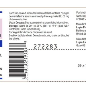 Desvenlafaxine 50 mg E-R tablets - 30/btl