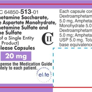 Amphetamine Mixed Salts 20 mg ER Capsules - 100/btl (C-II)