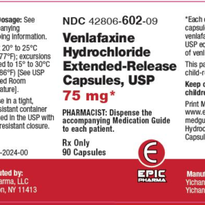 Venlafaxine HCL 75mg Extended Release Capsules - 90/btl