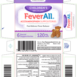Feverall Acetaminophen 120 mg Suppositories - 6 ct