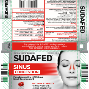 Sudafed Sinus Congestion 30 mg PSE tablet - 24 ct (LC)