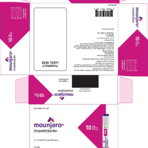 Mounjaro (tirzepatide) 10 mg/0.5 ml prefilled pen - 4/carton (refrigerate)