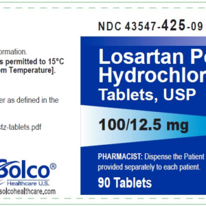 Losartan/HCTZ100/12.5mg tablets - 90ct