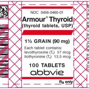 Armour Thyroid 1.5 Grain (90 mg) tablets - Btl/100