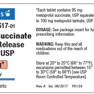 Metoprolol Succinate Extended-Release 100mg tablets - 100/btl