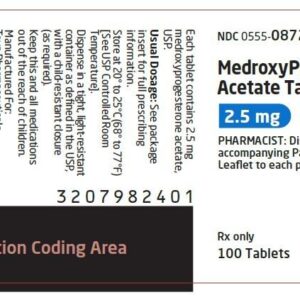 Medroxyprogesterone 2.5 mg tablets - 100/btl