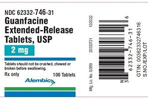 Guanfacine 2mg ER tablets - 100/btl