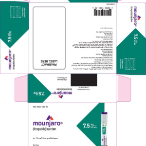 Mounjaro (tirzepatide) 7.5 mg/0.5 ml prefilled pen - 4/carton (refrigerate)