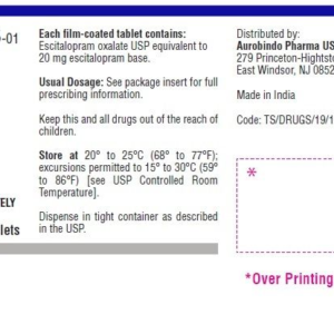 Escitalopram 20 mg tablets - 100/ btl