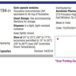 Fluoxetine 40 mg capsules - 100/btl