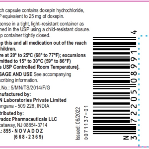 Doxepin 25 mg capsules - 100/ btl