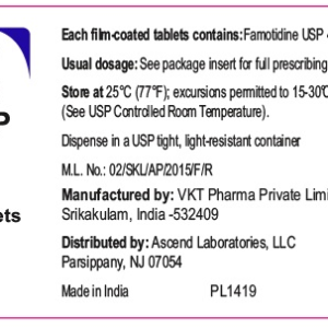 Famotidine 40mg tablets - 100ct