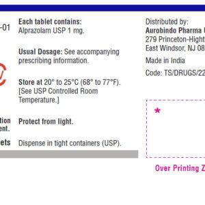 Alprazolam 1 mg tab - 100/btl (C-IV) (CSA 2882)