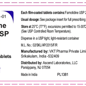 Famotidine 20 mg tab - 100 ct