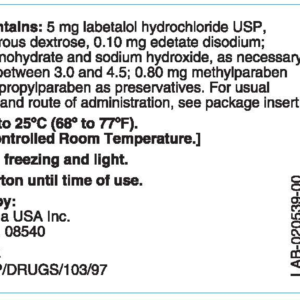 Labetalol 200 mg/40 mL MDV
