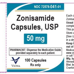 Zonisamide 50mg capsules - 100ct
