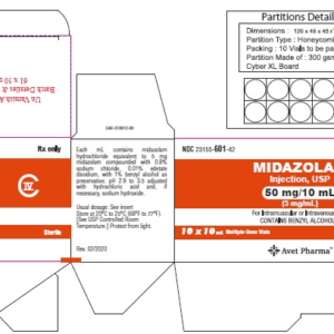 Midazolam 50 mg/10 ml MDV - 10/pack (C-IV)