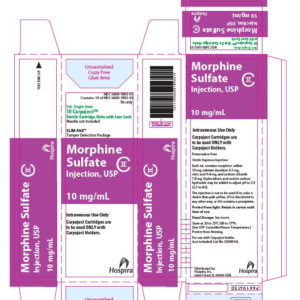 Morphine Sulfate 10 mg/ml 1 ml Inj C/J - 10/pack - (C-II)