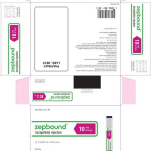 Zepbound Itirzepatide 10 mg/0.5 ml prefilled pen - 4/carton (refrigerate)