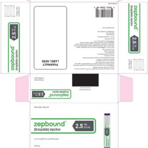 Zepbound (tirzepatide) 2.5 mg/0.5 ml PFP - 4/pk (refrigerate)