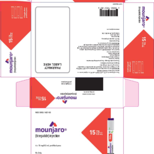 Mounjaro (tirzepatide) 15 mg/0.5 ml prefilled pen - 4/carton (refrigerate)