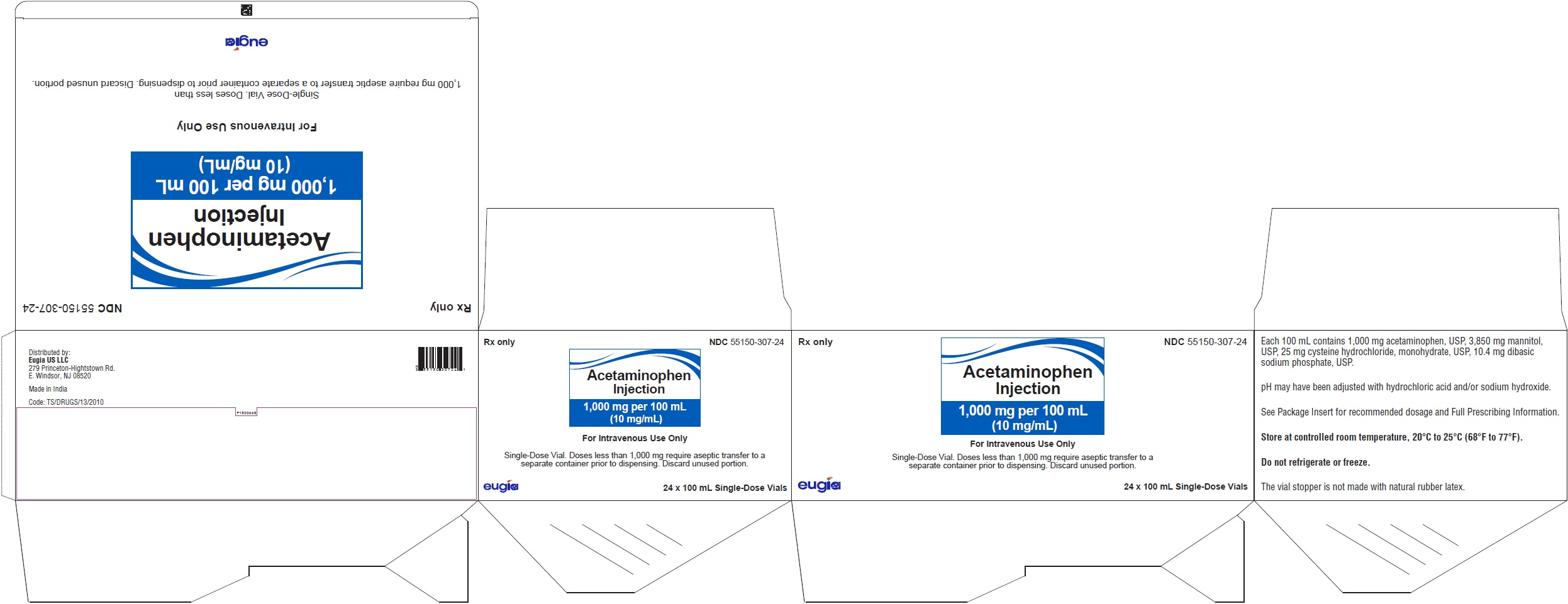 Acetaminophen 1,000 mg/100 mL Vial - 24/case