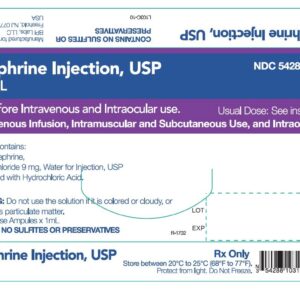 Epinephrine 1 mg/ml 1 ml Amp - 10/pack