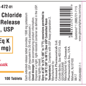 Potassium Chloride 20 mEq (1500 mg) E-R tablets - 100/Btl