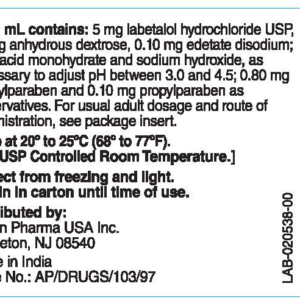 Labetalol 100 mg/20 ml vial***