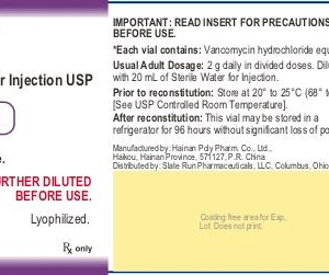 Vancomycin 1 gm vial - 10/pack