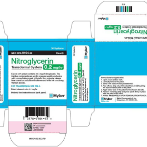 Nitroglycerin 0.2mg/hr patch - 30/ct