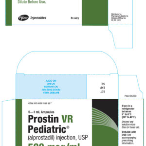 Prostin VR (alprostadil) Pediatric 500mcg / mL - 5x1mL(refrigerate)